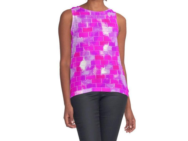 Contrast Tanks-BRICK WALL SMUDGED Contrast Tanks-Purples &amp; Violets &amp; Fuchsias-from COLORADDICTED.COM-