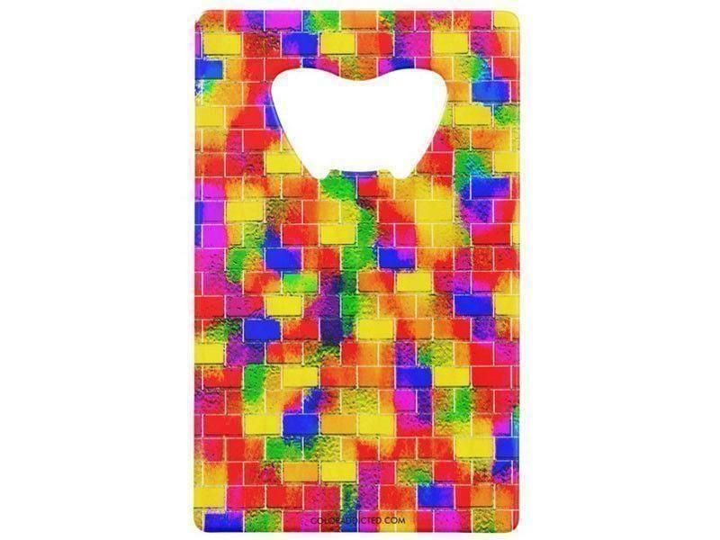 Credit Card Bottle Openers-BRICK WALL SMUDGED Credit Card Bottle Openers-Multicolor Bright-from COLORADDICTED.COM-