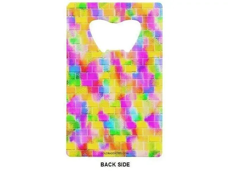 Credit Card Bottle Openers-BRICK WALL SMUDGED Credit Card Bottle Openers-from COLORADDICTED.COM-