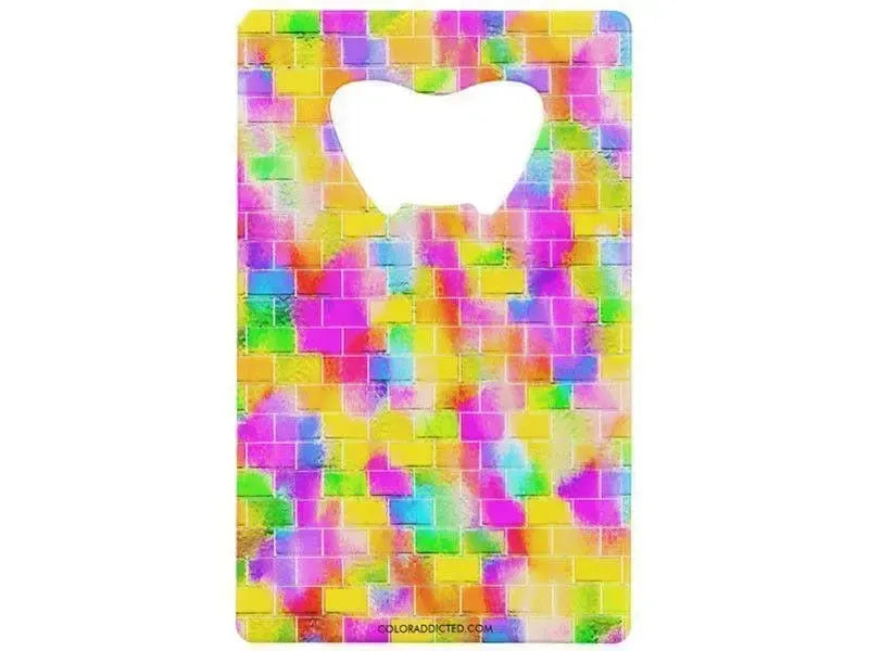 Credit Card Bottle Openers-BRICK WALL SMUDGED Credit Card Bottle Openers-from COLORADDICTED.COM-