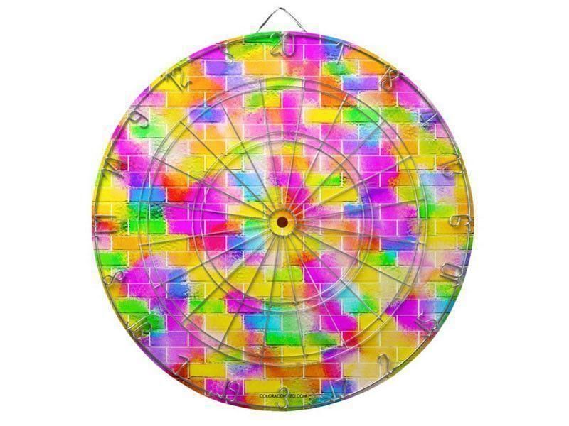 Dartboards-BRICK WALL SMUDGED Dartboards (includes 6 Darts)-Multicolor Light-from COLORADDICTED.COM-