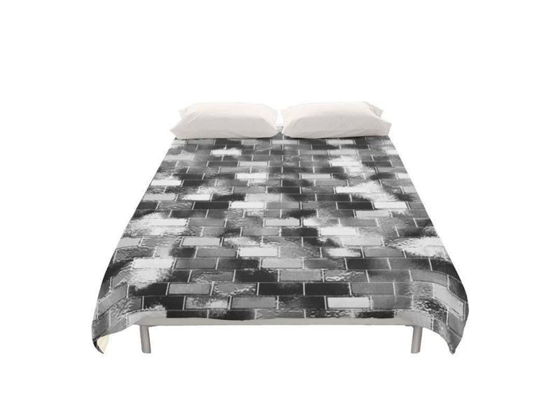 Duvet Covers-BRICK WALL SMUDGED Duvet Covers-Multicolor Light-from COLORADDICTED.COM-