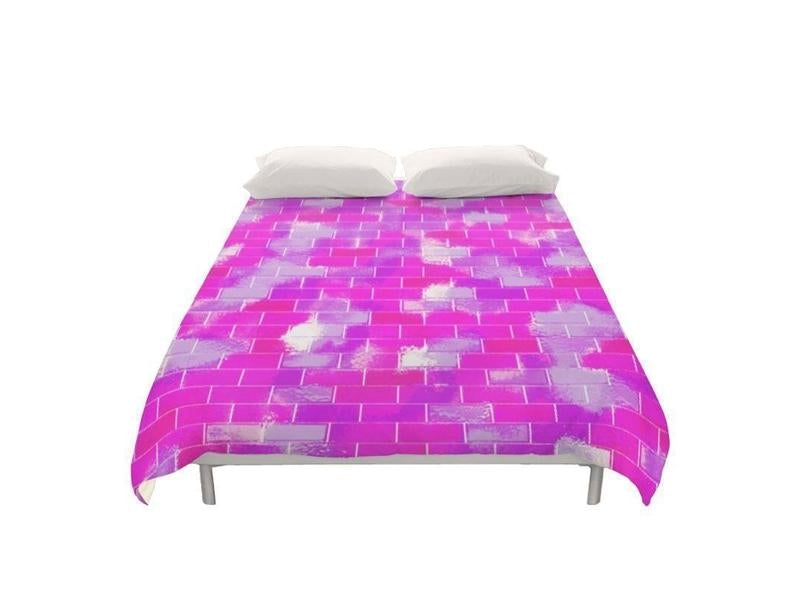 Duvet Covers-BRICK WALL SMUDGED Duvet Covers-Purples &amp; Violets &amp; Fuchsias-from COLORADDICTED.COM-