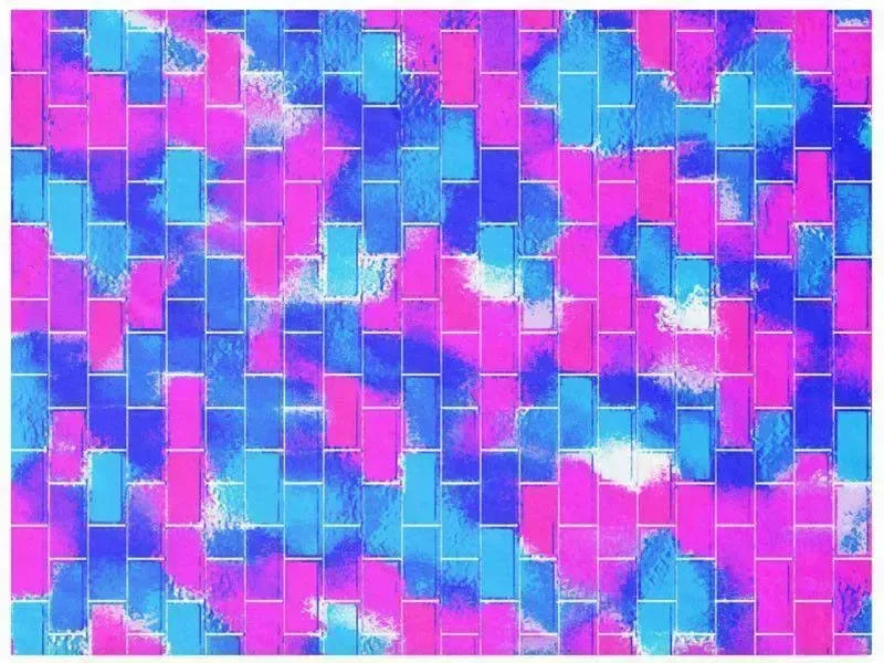 Fleece Blankets-BRICK WALL SMUDGED Fleece Blankets-Blues & Fuchsias-from COLORADDICTED.COM-