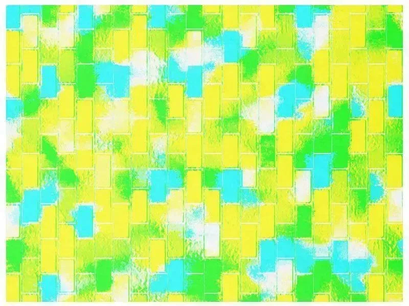 Fleece Blankets-BRICK WALL SMUDGED Fleece Blankets-Greens, Yellows & Light Blues-from COLORADDICTED.COM-