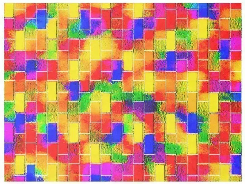 Fleece Blankets-BRICK WALL SMUDGED Fleece Blankets-Multicolor Bright-from COLORADDICTED.COM-
