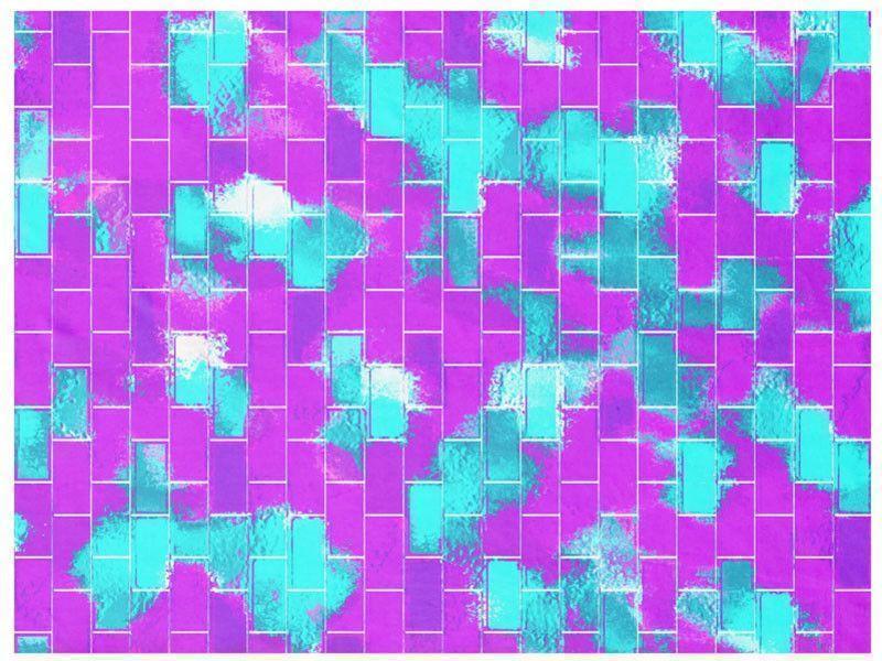 Fleece Blankets-BRICK WALL SMUDGED Fleece Blankets-Purples, Violets &amp; Turquoises-from COLORADDICTED.COM-