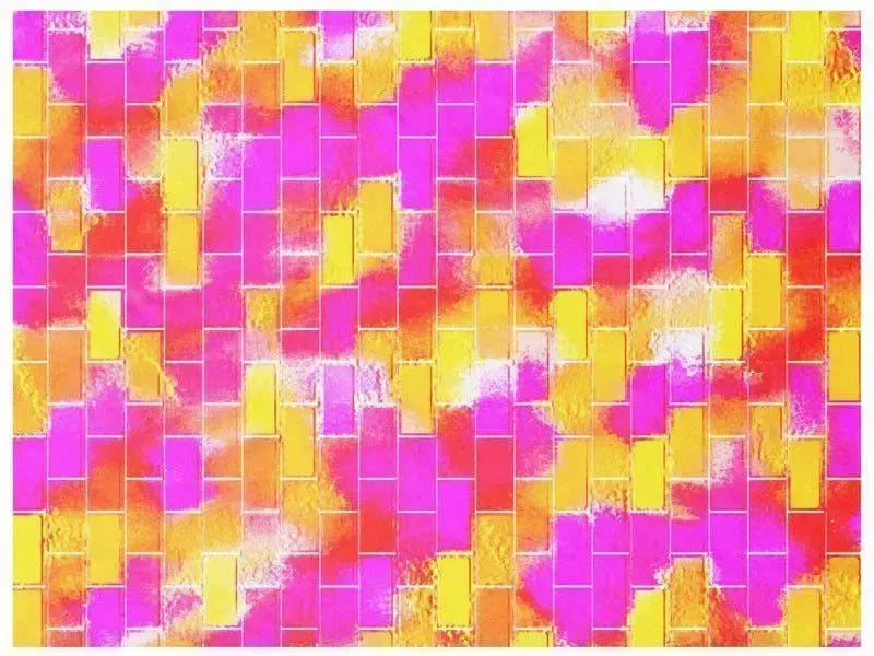 Fleece Blankets-BRICK WALL SMUDGED Fleece Blankets-Reds, Oranges, Yellows & Fuchsias-from COLORADDICTED.COM-