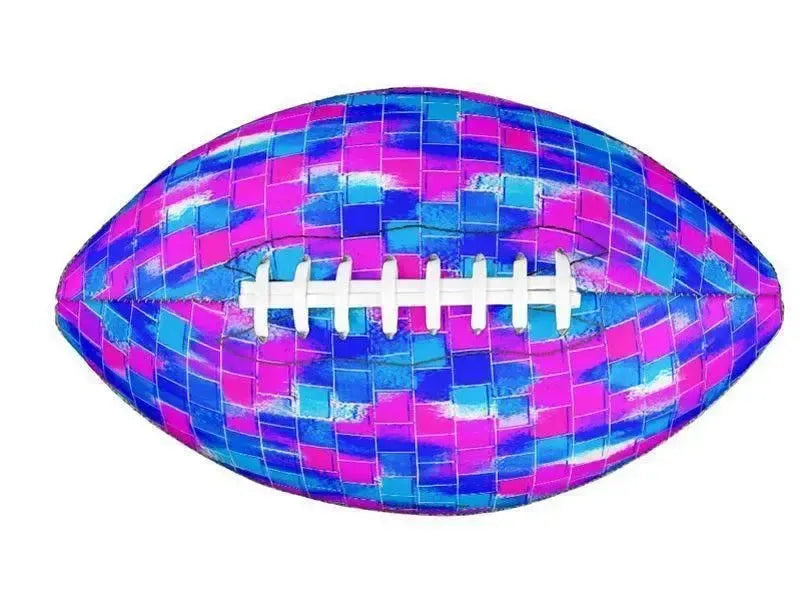 Footballs-BRICK WALL SMUDGED Footballs & Mini Footballs-Blues & Fuchsias-from COLORADDICTED.COM-