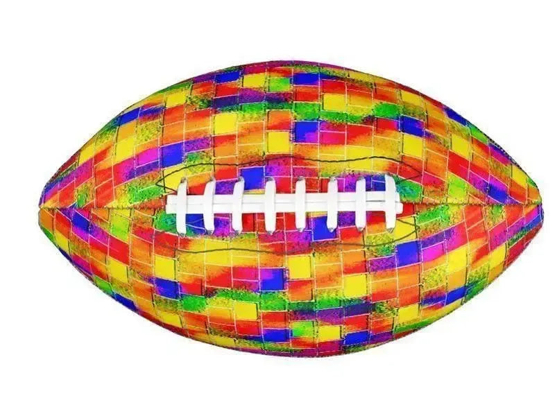 Footballs-BRICK WALL SMUDGED Footballs & Mini Footballs-Multicolor Bright-from COLORADDICTED.COM-