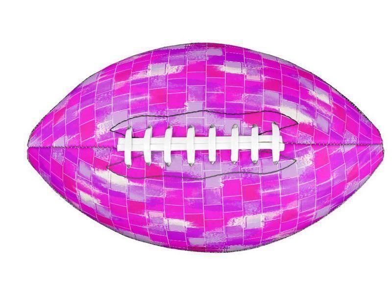 Footballs-BRICK WALL SMUDGED Footballs &amp; Mini Footballs-Purples &amp; Violets &amp; Fuchsias-from COLORADDICTED.COM-