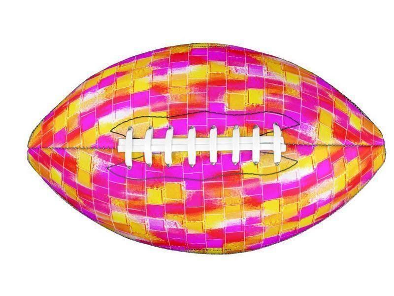 Footballs-BRICK WALL SMUDGED Footballs &amp; Mini Footballs-Reds &amp; Oranges &amp; Yellows &amp; Fuchsias-from COLORADDICTED.COM-