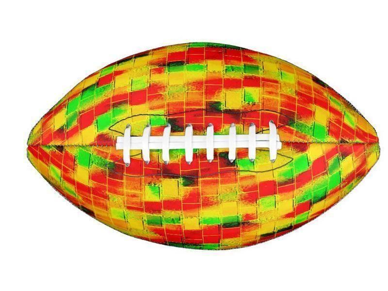 Footballs-BRICK WALL SMUDGED Footballs &amp; Mini Footballs-Reds &amp; Oranges &amp; Yellows &amp; Greens-from COLORADDICTED.COM-