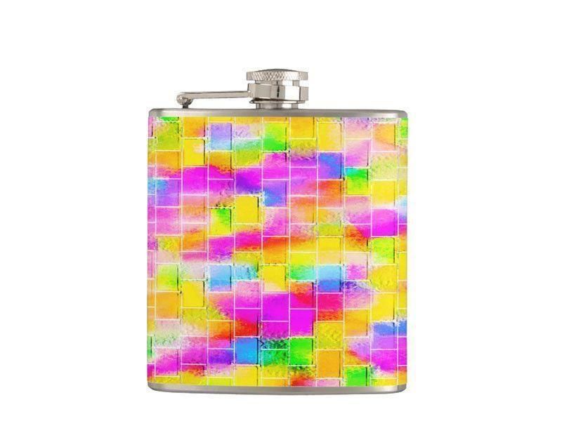 Hip Flasks-BRICK WALL SMUDGED Hip Flasks-Multicolor Light-from COLORADDICTED.COM-