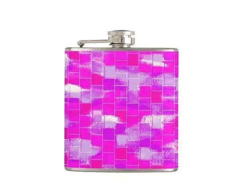 Hip Flasks-BRICK WALL SMUDGED Hip Flasks-Purples & Violets & Fuchsias-from COLORADDICTED.COM-