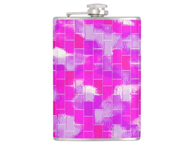 Hip Flasks-BRICK WALL SMUDGED Hip Flasks-Purples &amp; Violets &amp; Fuchsias-from COLORADDICTED.COM-