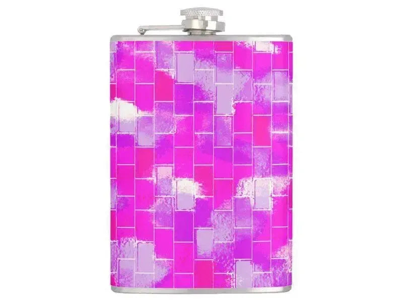 Hip Flasks-BRICK WALL SMUDGED Hip Flasks-Purples & Violets & Fuchsias-from COLORADDICTED.COM-