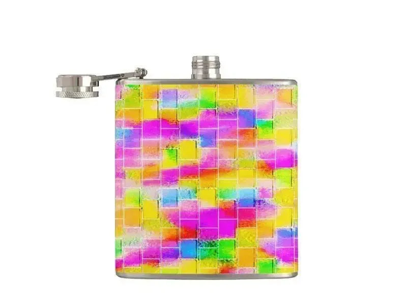 Hip Flasks-BRICK WALL SMUDGED Hip Flasks-from COLORADDICTED.COM-