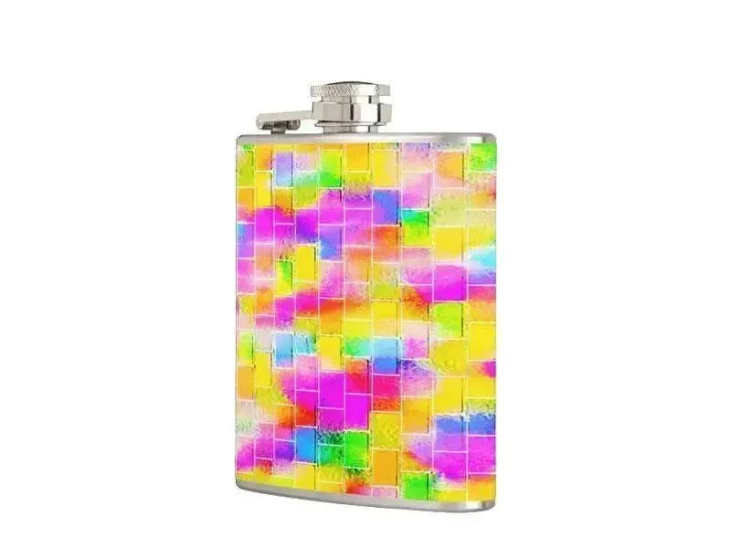 Hip Flasks-BRICK WALL SMUDGED Hip Flasks-from COLORADDICTED.COM-