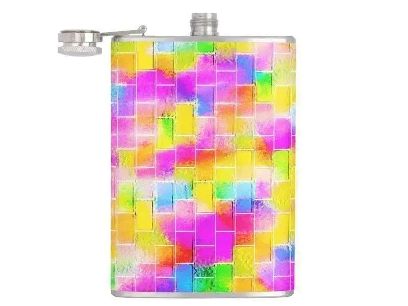 Hip Flasks-BRICK WALL SMUDGED Hip Flasks-from COLORADDICTED.COM-
