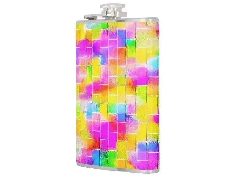 Hip Flasks-BRICK WALL SMUDGED Hip Flasks-from COLORADDICTED.COM-