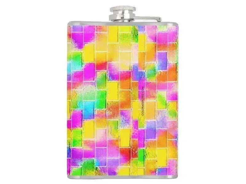 Hip Flasks-BRICK WALL SMUDGED Hip Flasks-from COLORADDICTED.COM-