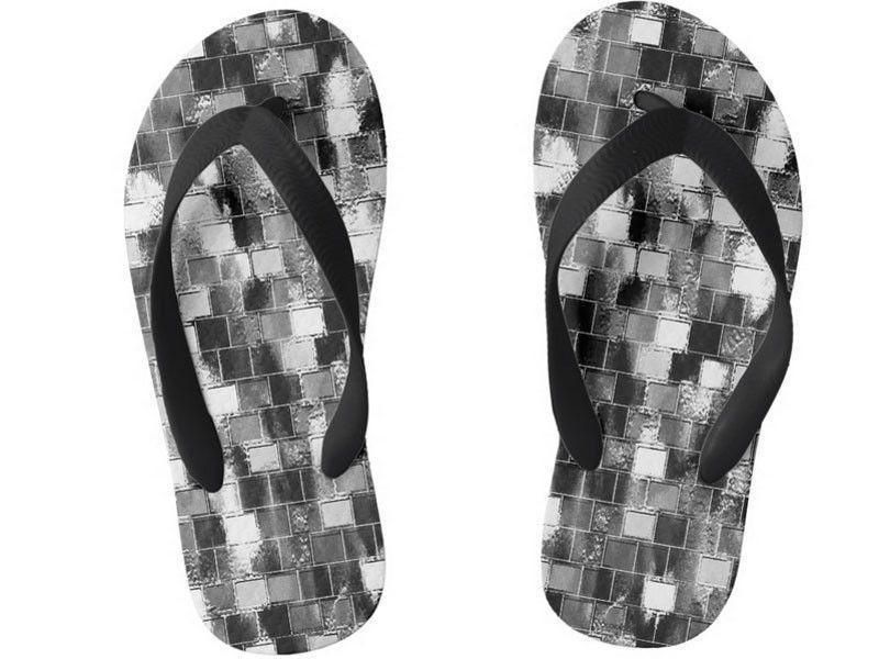 Kids Flip Flops-BRICK WALL SMUDGED Kids Flip Flops-Black &amp; Grays &amp; White-from COLORADDICTED.COM-