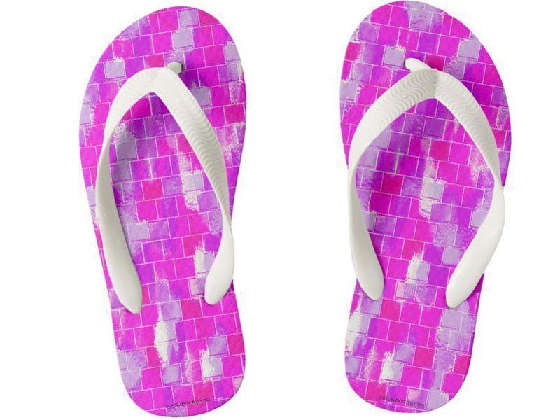 Kids Flip Flops-BRICK WALL SMUDGED Kids Flip Flops-Purples &amp; Violets &amp; Fuchsias-from COLORADDICTED.COM-