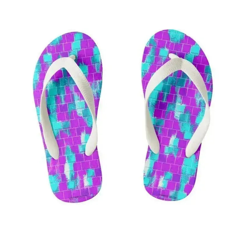 Kids Flip Flops-BRICK WALL SMUDGED Kids Flip Flops-from COLORADDICTED.COM-