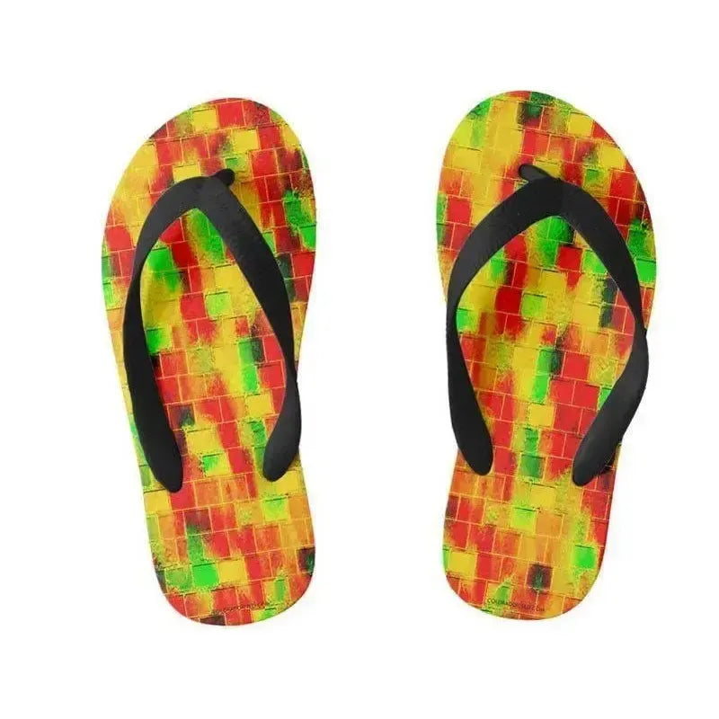 Kids Flip Flops-BRICK WALL SMUDGED Kids Flip Flops-from COLORADDICTED.COM-