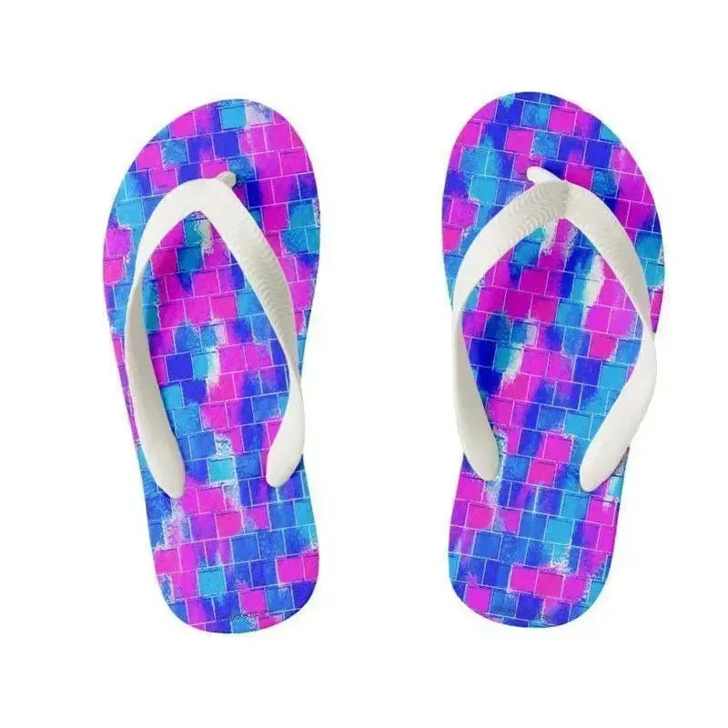 Kids Flip Flops-BRICK WALL SMUDGED Kids Flip Flops-from COLORADDICTED.COM-