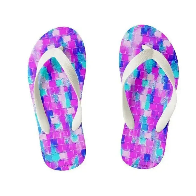 Kids Flip Flops-BRICK WALL SMUDGED Kids Flip Flops-from COLORADDICTED.COM-