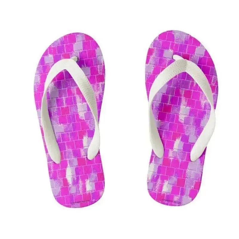 Kids Flip Flops-BRICK WALL SMUDGED Kids Flip Flops-from COLORADDICTED.COM-