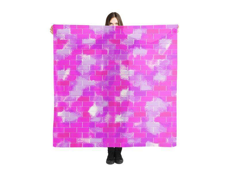 Large Square Scarves &amp; Shawls-BRICK WALL SMUDGED Large Square Scarves &amp; Shawls-Purples &amp; Violets &amp; Fuchsias-from COLORADDICTED.COM-