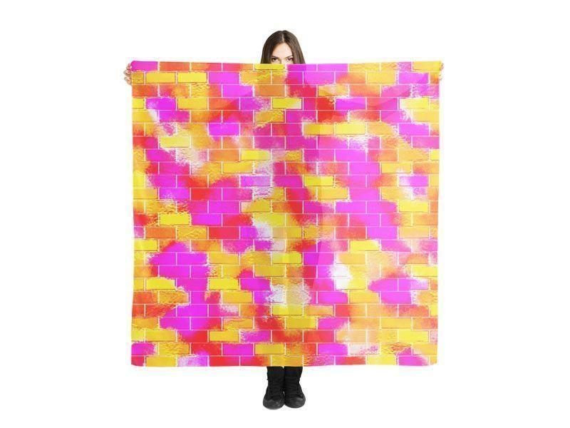 Large Square Scarves & Shawls-BRICK WALL SMUDGED Large Square Scarves & Shawls-from COLORADDICTED.COM-