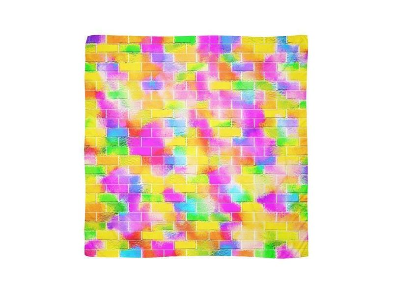 Large Square Scarves & Shawls-BRICK WALL SMUDGED Large Square Scarves & Shawls-Multicolor Light-from COLORADDICTED.COM-