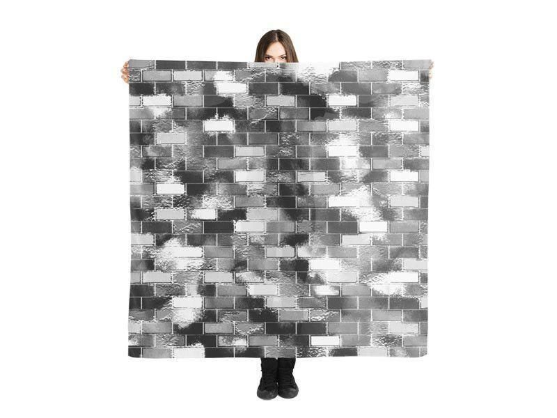 Large Square Scarves & Shawls-BRICK WALL SMUDGED Large Square Scarves & Shawls-from COLORADDICTED.COM-