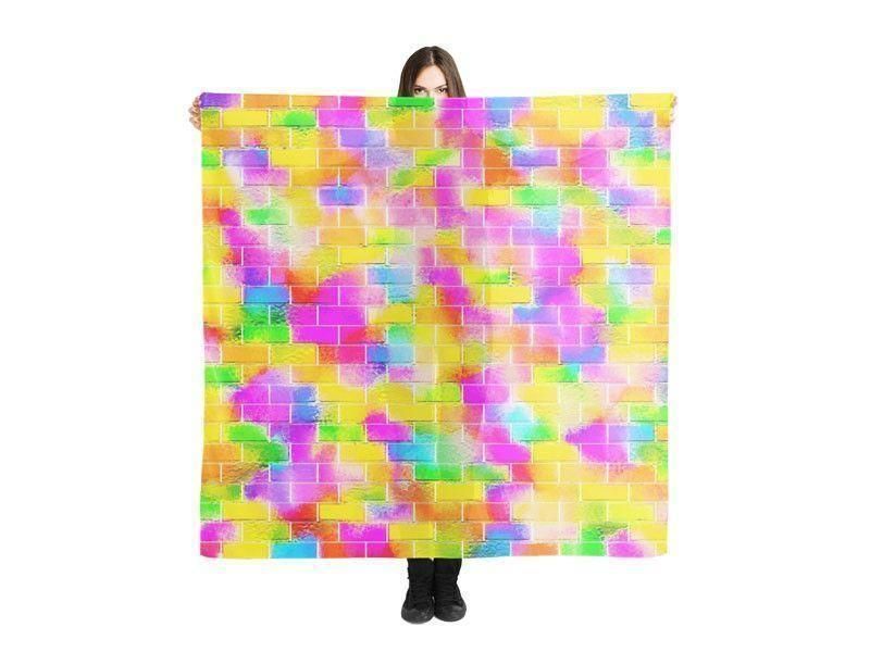 Large Square Scarves & Shawls-BRICK WALL SMUDGED Large Square Scarves & Shawls-from COLORADDICTED.COM-