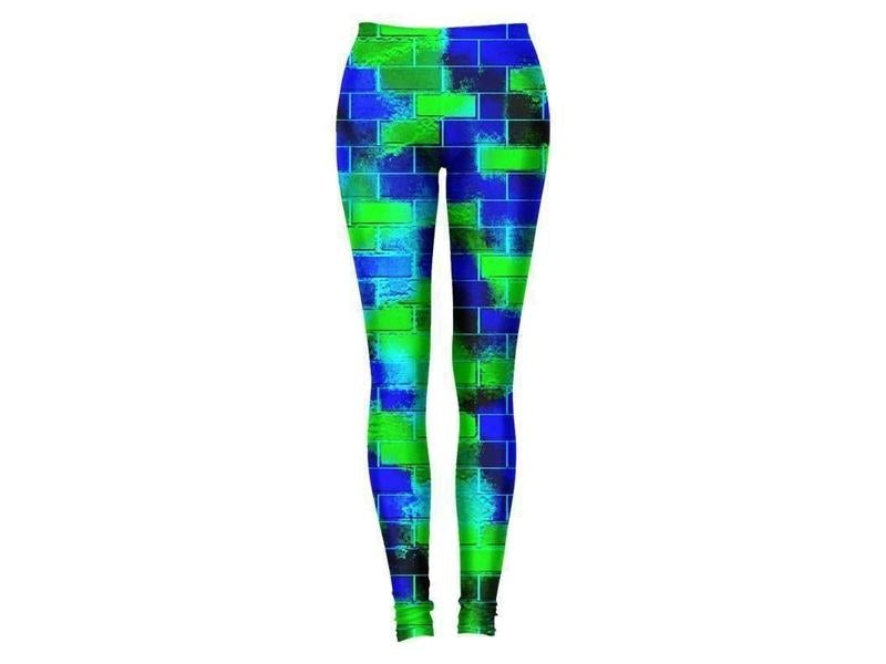 Leggings-BRICK WALL SMUDGED Leggings-Blues &amp; Greens-from COLORADDICTED.COM-