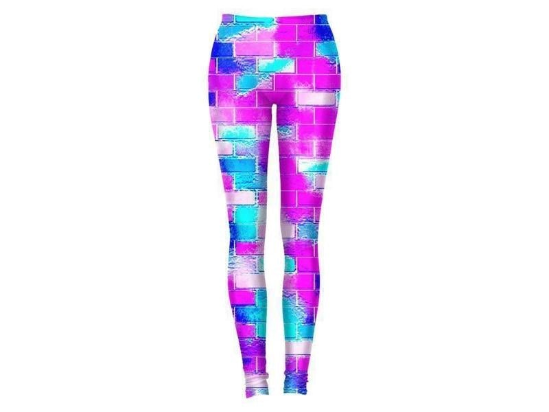 Leggings-BRICK WALL SMUDGED Leggings-Blues &amp; Purples &amp; Fuchsias &amp; Pinks-from COLORADDICTED.COM-