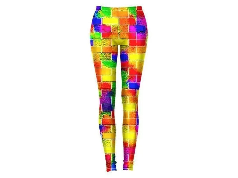 Leggings-BRICK WALL SMUDGED Leggings-Multicolor Bright-from COLORADDICTED.COM-