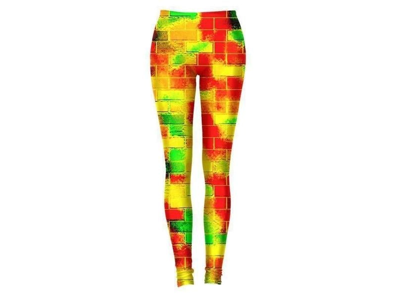 Leggings-BRICK WALL SMUDGED Leggings-Reds &amp; Oranges &amp; Yellows &amp; Greens-from COLORADDICTED.COM-
