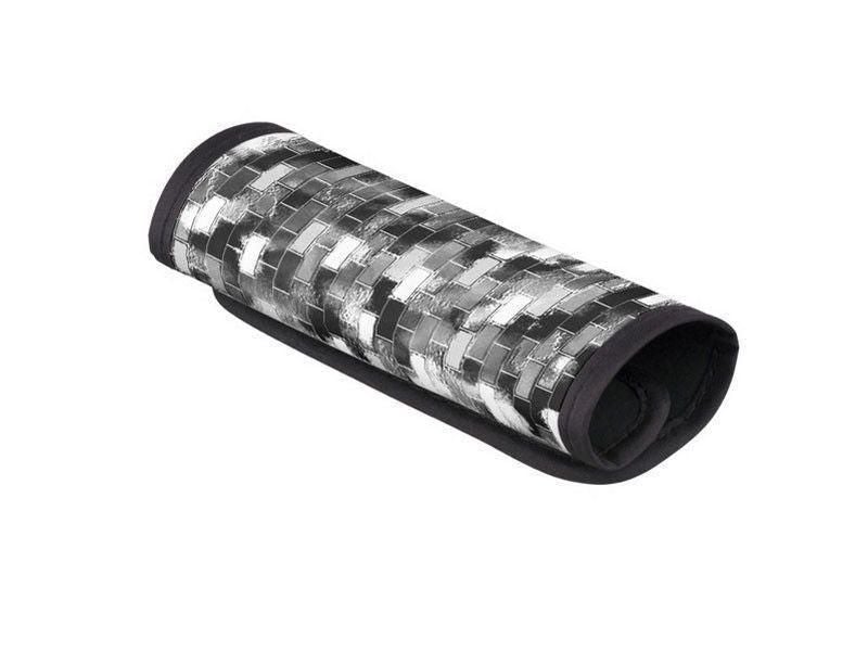 Luggage Handle Wraps-BRICK WALL SMUDGED Luggage Handle Wraps-Black &amp; Grays &amp; White-from COLORADDICTED.COM-
