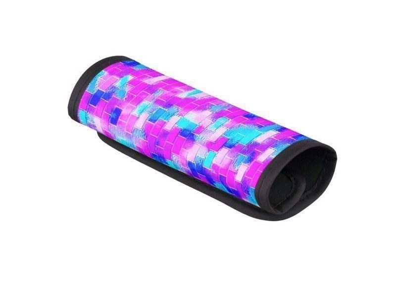 Luggage Handle Wraps-BRICK WALL SMUDGED Luggage Handle Wraps-Blues &amp; Purples &amp; Fuchsias &amp; Pinks-from COLORADDICTED.COM-