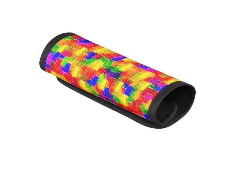 Luggage Handle Wraps-BRICK WALL SMUDGED Luggage Handle Wraps-Multicolor Bright-from COLORADDICTED.COM-