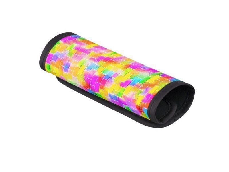 Luggage Handle Wraps-BRICK WALL SMUDGED Luggage Handle Wraps-Multicolor Light-from COLORADDICTED.COM-