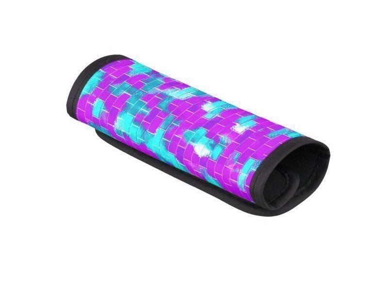 Luggage Handle Wraps-BRICK WALL SMUDGED Luggage Handle Wraps-Purples &amp; Violets &amp; Turquoises-from COLORADDICTED.COM-
