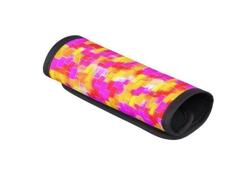 Luggage Handle Wraps-BRICK WALL SMUDGED Luggage Handle Wraps-Reds &amp; Oranges &amp; Yellows &amp; Fuchsias-from COLORADDICTED.COM-