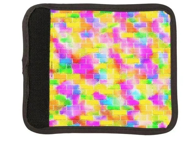 Luggage Handle Wraps-BRICK WALL SMUDGED Luggage Handle Wraps-Multicolor Light-from COLORADDICTED.COM-
