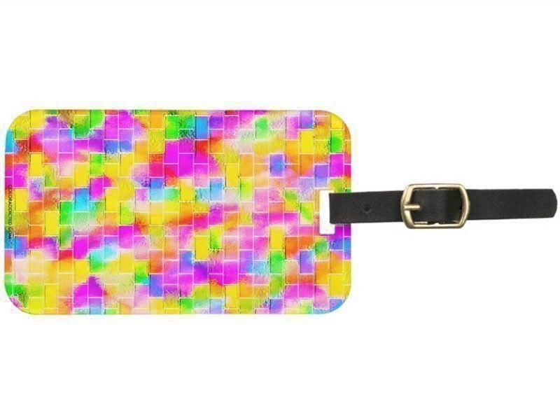 Luggage Tags-BRICK WALL SMUDGED Luggage Tags-Multicolor Light-from COLORADDICTED.COM-